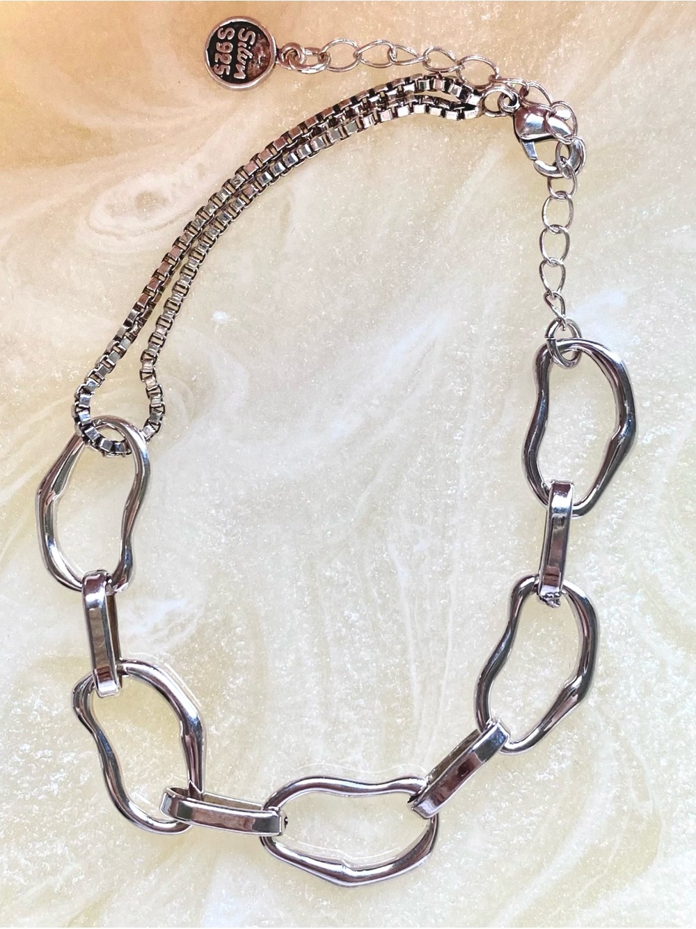 Sterling Silver Link Chain Necklace - Polished Silver
